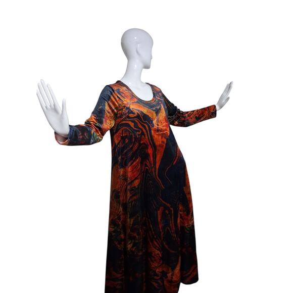 Soft Surroundings Whimsigoth Velvet Womens Large Santiago Art to Wear Maxi Dress - Picture 5 of 12